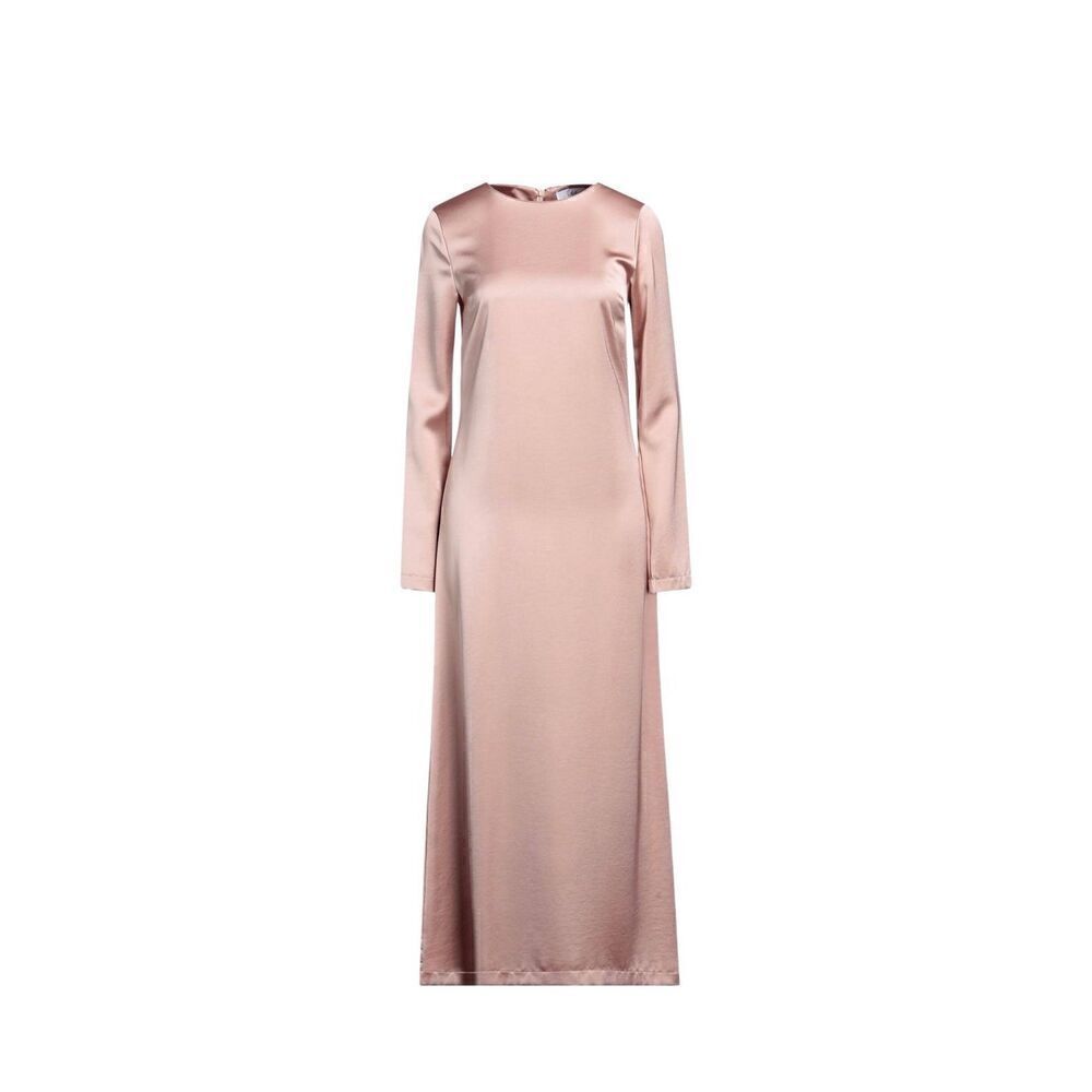 NWT SOALLURE Satin Blush Long Trapeze Dress  (004)